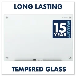 Quartet 24 in. x 18 in. Infinity Magnetic Glass Marker Board - White Surface