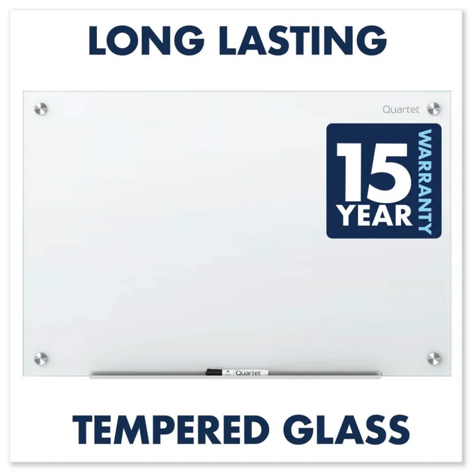 Quartet 24 in. x 18 in. Infinity Magnetic Glass Marker Board - White Surface