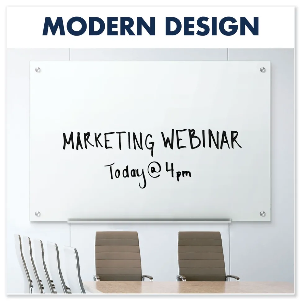 Quartet 24 in. x 18 in. Infinity Magnetic Glass Marker Board - White Surface