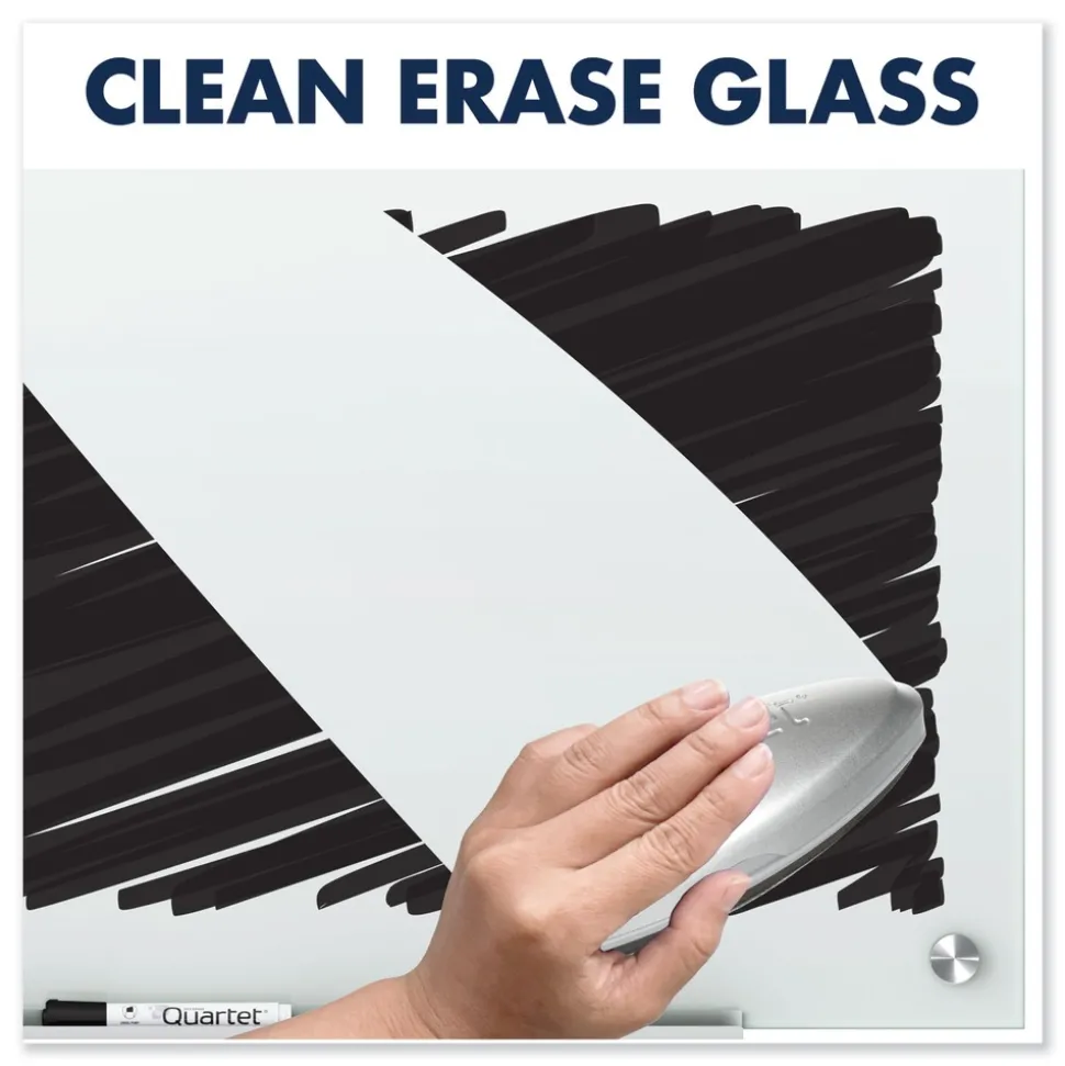Quartet 24 in. x 18 in. Infinity Magnetic Glass Marker Board - White Surface