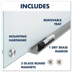 Quartet 24 in. x 18 in. Infinity Magnetic Glass Marker Board - White Surface