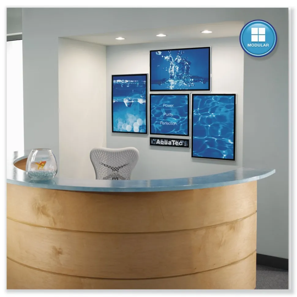 Quartet 23 in. x 23 in. Matrix Magnetic Boards - White Surface, Satin Aluminum Frame