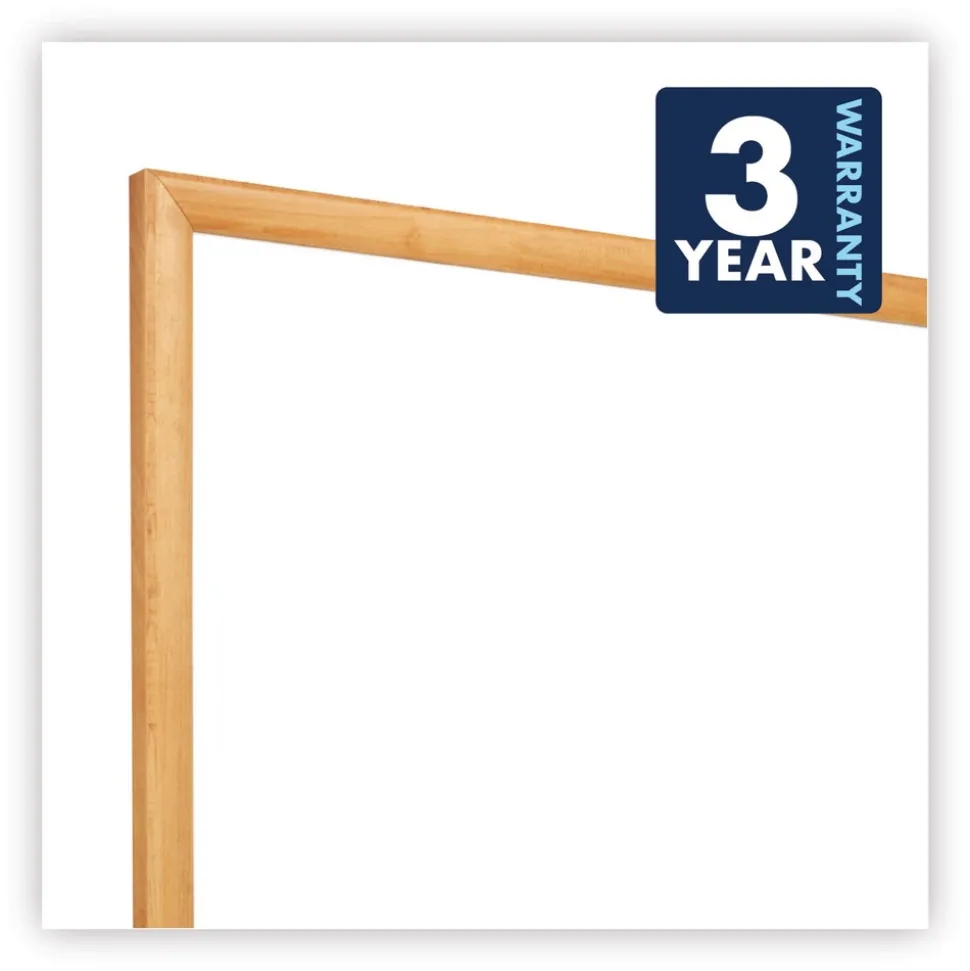 Quartet 36 in. x 24 in. Oak Finished Fiberboard (MDF) Frame Classic Series Total Erase Dry Erase Boards - White Surface