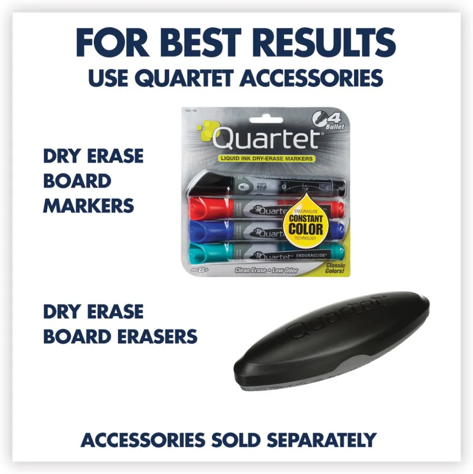 Quartet 36 in. x 24 in. Oak Finished Fiberboard (MDF) Frame Classic Series Total Erase Dry Erase Boards - White Surface