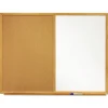 Quartet 48 in. x 36 in. Oak Finished Fiberboard (MDF) Frame Combination Board - Brown/White Surface
