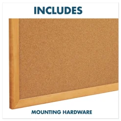 Quartet 48 in. x 36 in. Oak Finished Fiberboard (MDF) Frame Combination Board - Brown/White Surface