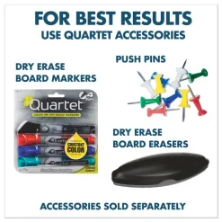 Quartet 48 in. x 36 in. Oak Finished Fiberboard (MDF) Frame Combination Board - Brown/White Surface