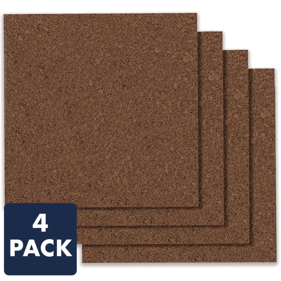 Quartet 12 in. x 0.38 in. x 12 in. Cork Panels - Brown (4/Pack)