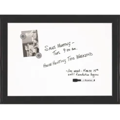 Quartet 23 x 17 Home Decor Magnetic Dry Erase Board - White Surface/Black Wood Frame