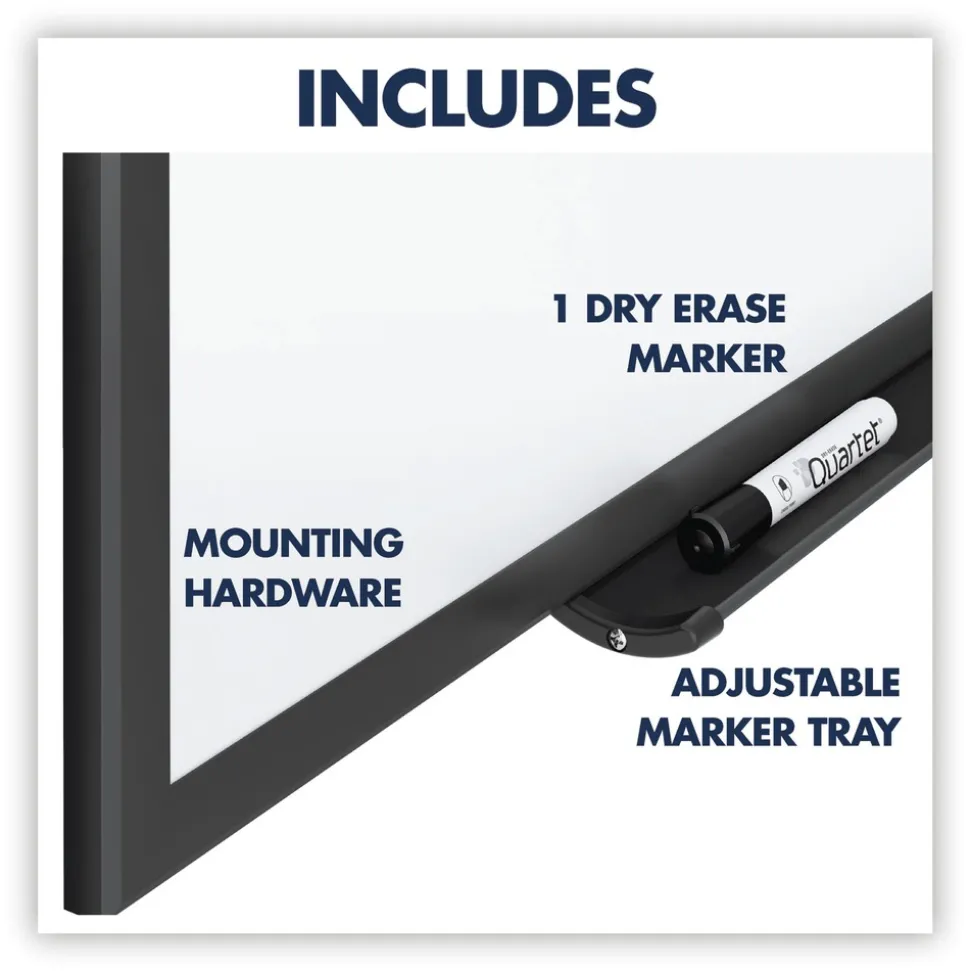 Quartet Classic Series Nano-Clean Dry Erase Board, 24 X 18, Black Aluminum Frame