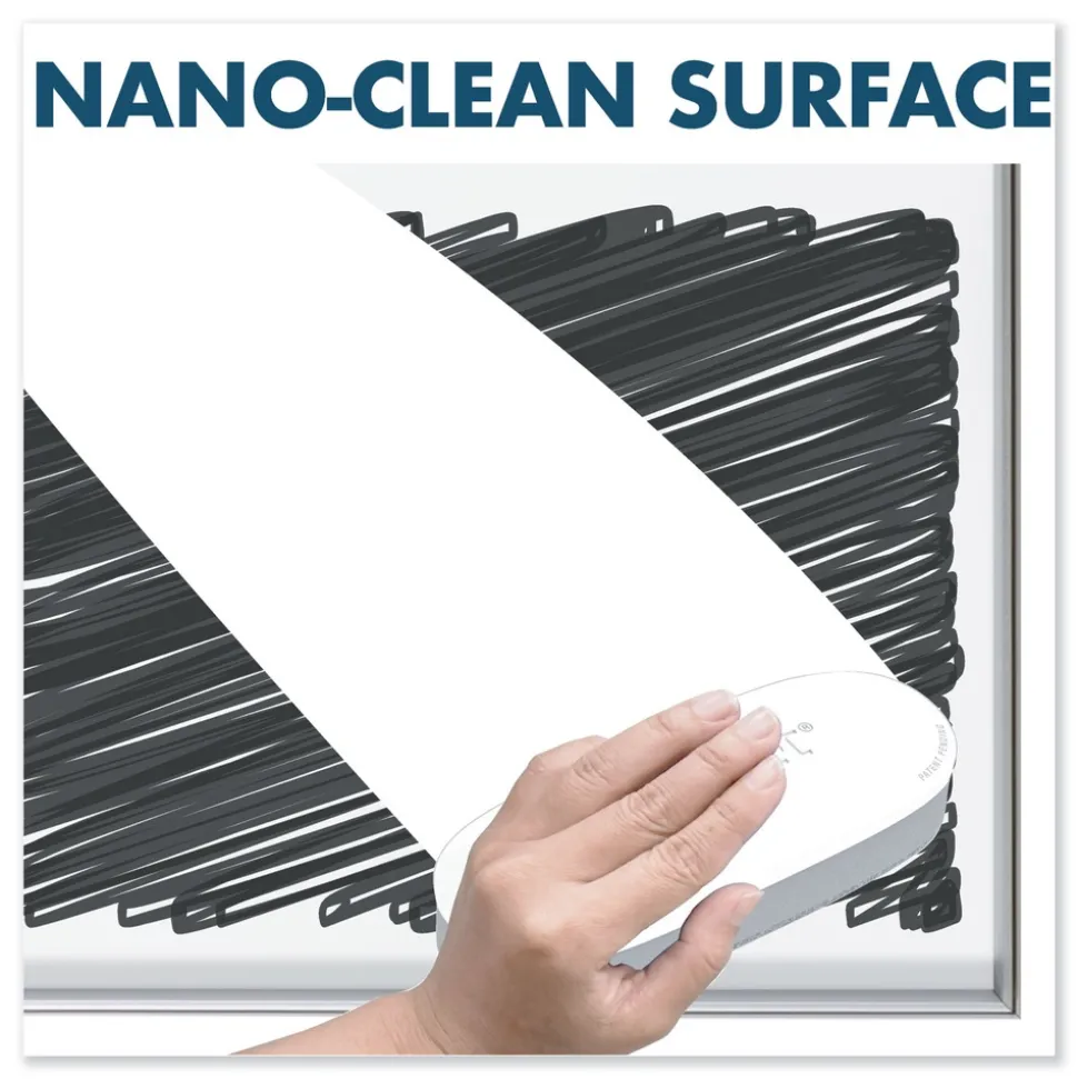 Quartet Fusion Nano-Clean 96 in. x 48 in. Magnetic Whiteboard - White/Silver