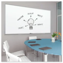Quartet Fusion Nano-Clean 96 in. x 48 in. Magnetic Whiteboard - White/Silver