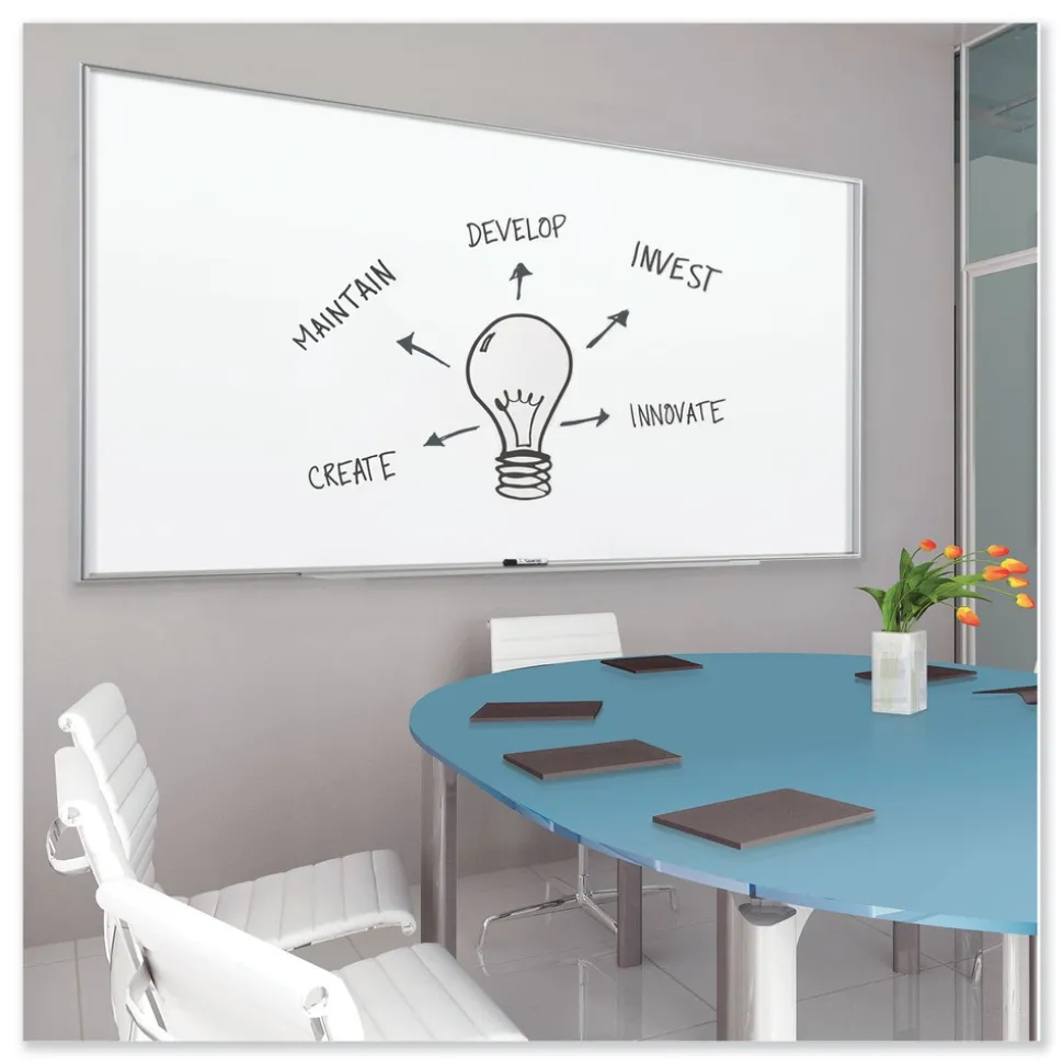 Quartet Fusion Nano-Clean 96 in. x 48 in. Magnetic Whiteboard - White/Silver