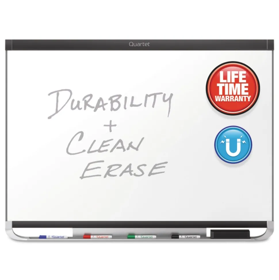 Quartet Prestige 2 DuraMax 96 in. x 48 in. Magnetic Porcelain Whiteboard - Graphite Frame