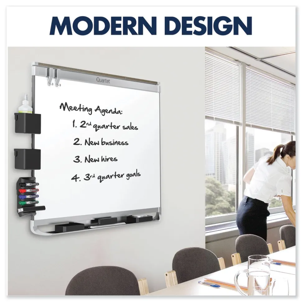 Quartet Prestige 2 DuraMax 96 in. x 48 in. Magnetic Porcelain Whiteboard - Graphite Frame