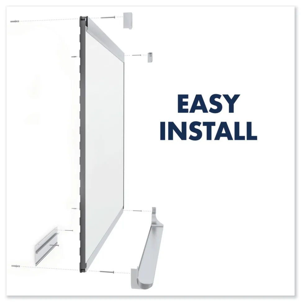 Quartet Prestige 2 DuraMax 96 in. x 48 in. Magnetic Porcelain Whiteboard - Graphite Frame