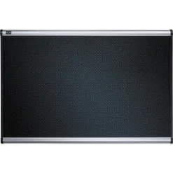 Quartet Prestige 36 in. x 24 in. Embossed Foam Bulletin Board - Black/Silver