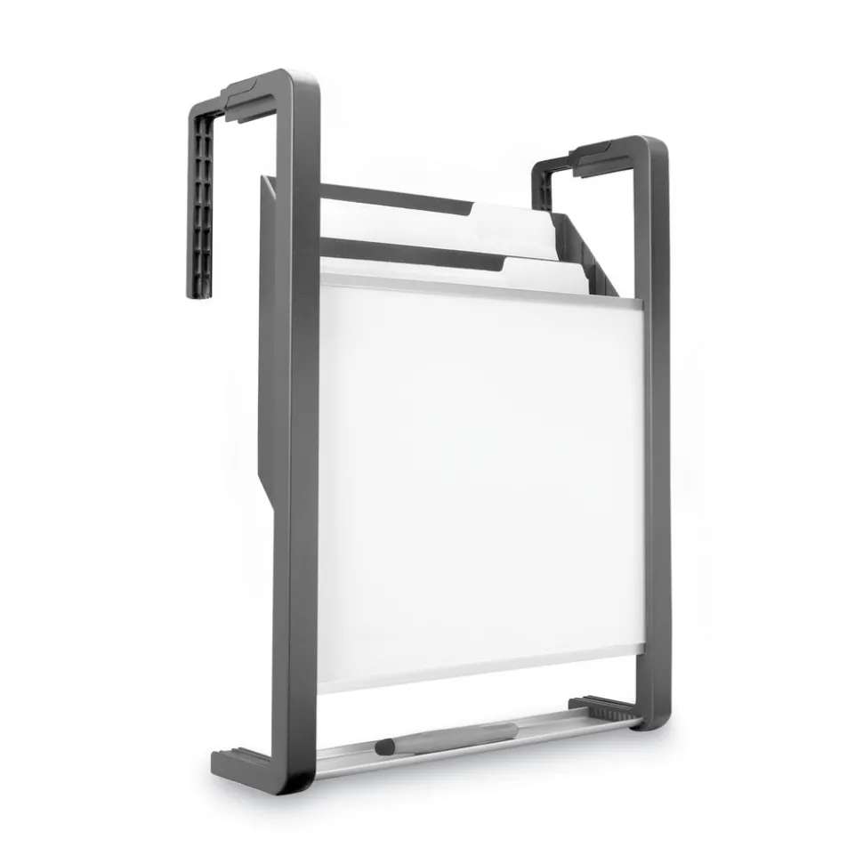 Quartet Three-Pocket Hanging File Pocket with Dry Erase Board - Letter, Black