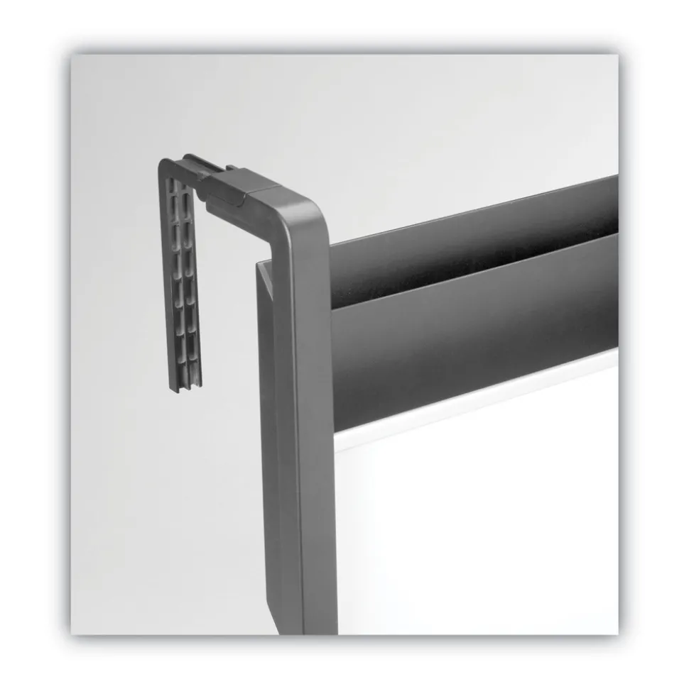 Quartet Three-Pocket Hanging File Pocket with Dry Erase Board - Letter, Black