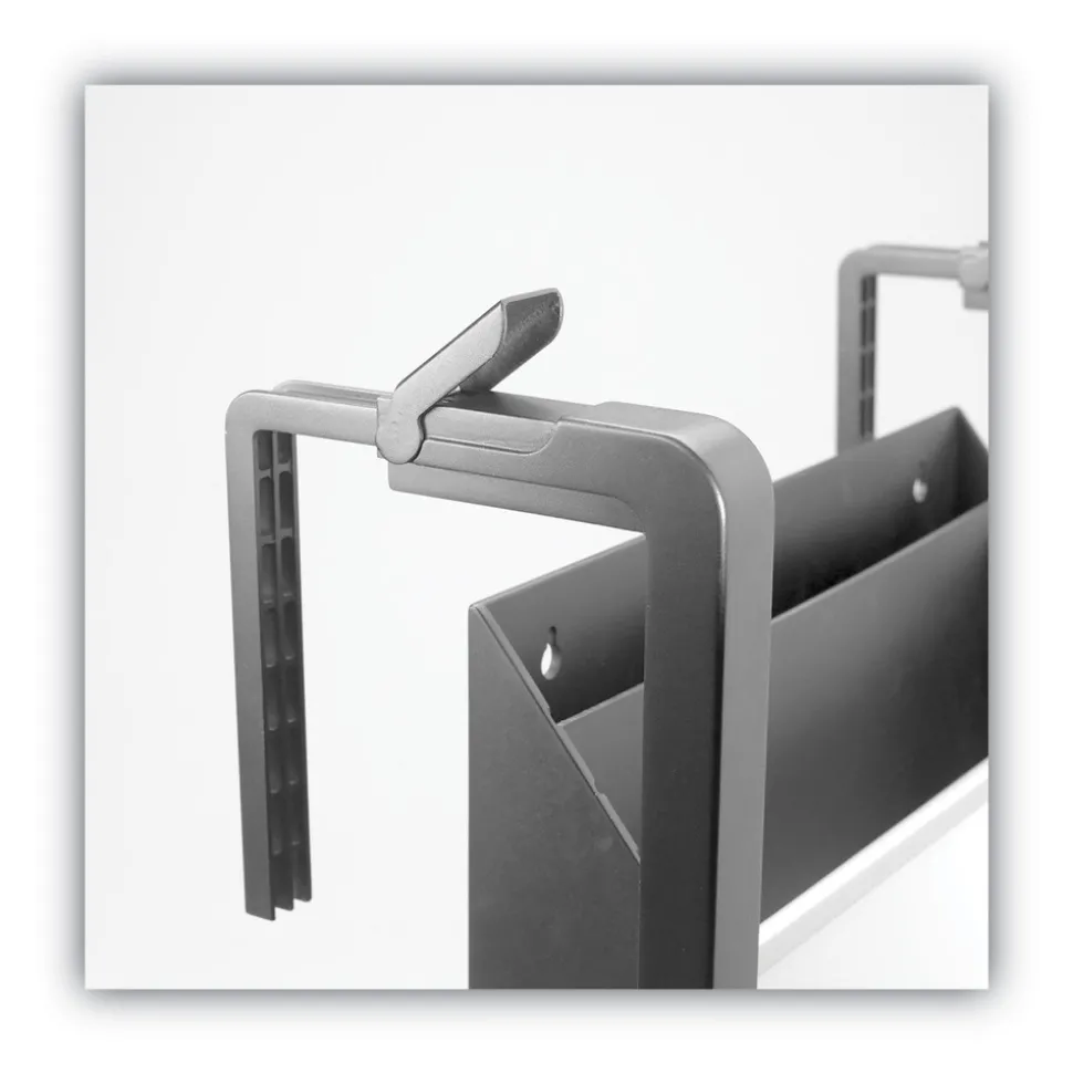 Quartet Three-Pocket Hanging File Pocket with Dry Erase Board - Letter, Black