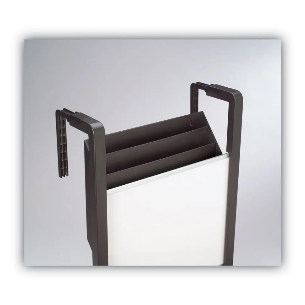 Quartet Three-Pocket Hanging File Pocket with Dry Erase Board - Letter, Black