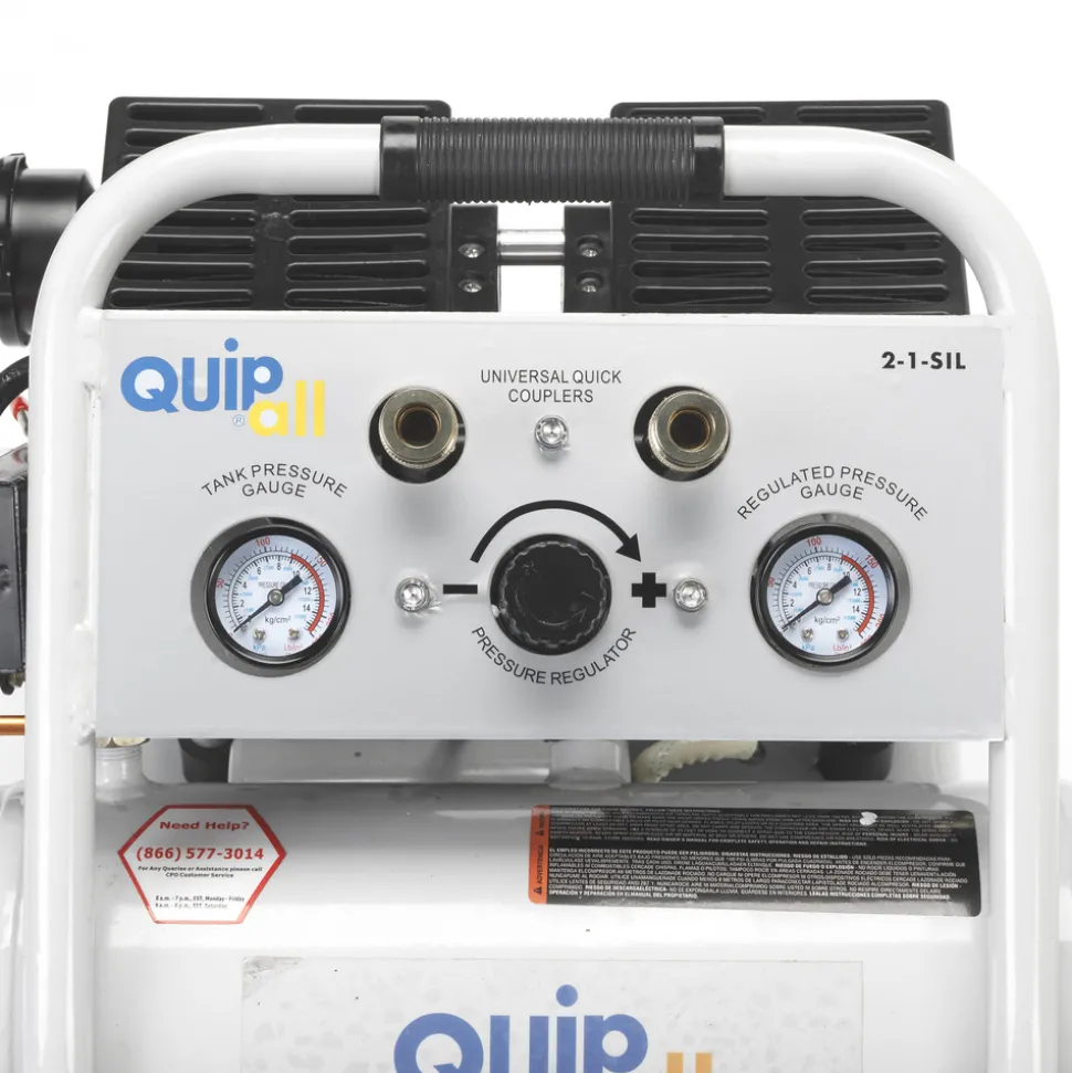 Quipall 1 HP 1.6 Gallon Oil-Free Hotdog Air Compressor
