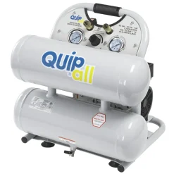 Quipall Ultra Quiet 1 HP 4.6 Gallon Oil-Free Twin Stack Air Compressor