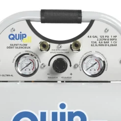 Quipall Ultra Quiet 1 HP 4.6 Gallon Oil-Free Twin Stack Air Compressor