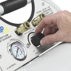 Quipall Ultra Quiet 1 HP 4.6 Gallon Oil-Free Twin Stack Air Compressor