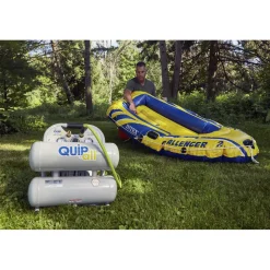 Quipall Ultra Quiet 1 HP 4.6 Gallon Oil-Free Twin Stack Air Compressor