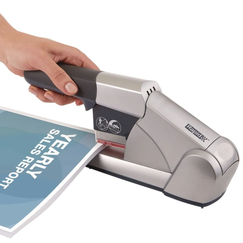 Rapid 80-Sheet Capacity Heavy-Duty Cartridge Stapler - Silver