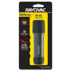 Rayovac 3 AAA Batteries Virtually Indestructible LED Flashlight - Black