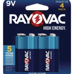 Rayovac 9V High Energy Premium Alkaline Batteries (4/Pack)