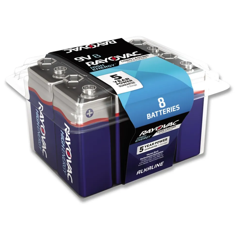 Rayovac 9V High Energy Premium Alkaline Batteries (8/Pack)