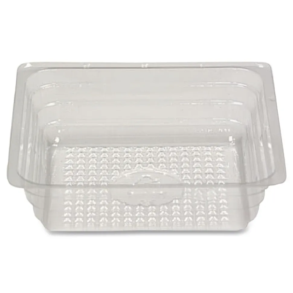 Reynolds Wrap 4 oz. cap. 3.5 in. x 3.5 in. x 1 in. Shallow Reflections Portion Plastic Trays - Clear (2500/Carton)