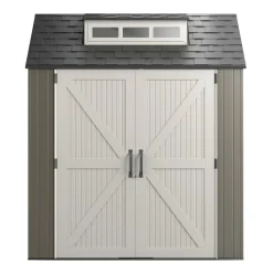 Rubbermaid 337 cu-ft. 7 ft. x 7 ft. x 8 ft. Storage Shed - Brown