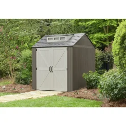 Rubbermaid 337 cu-ft. 7 ft. x 7 ft. x 8 ft. Storage Shed - Brown