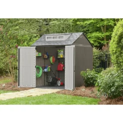 Rubbermaid 337 cu-ft. 7 ft. x 7 ft. x 8 ft. Storage Shed - Brown