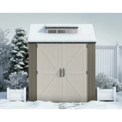 Rubbermaid 337 cu-ft. 7 ft. x 7 ft. x 8 ft. Storage Shed - Brown