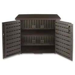 Rubbermaid Bridgeport Storage Cabinet 16.44 cu ft 4 ft x 2 ft x 3 ft Black Oak