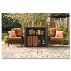 Rubbermaid Bridgeport Storage Cabinet 16.44 cu ft 4 ft x 2 ft x 3 ft Black Oak