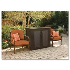 Rubbermaid Bridgeport Storage Cabinet 16.44 cu ft 4 ft x 2 ft x 3 ft Black Oak