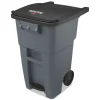 Rubbermaid Commercial 1971956 50 Gallon Brute Step-On Rollouts - Metal/Plastic, Gray