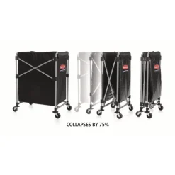 Rubbermaid Commercial 4.98 cu ft. 20.33 in. x 24.1 in. x 34 in. Collapsible X-Cart - Black/Silver