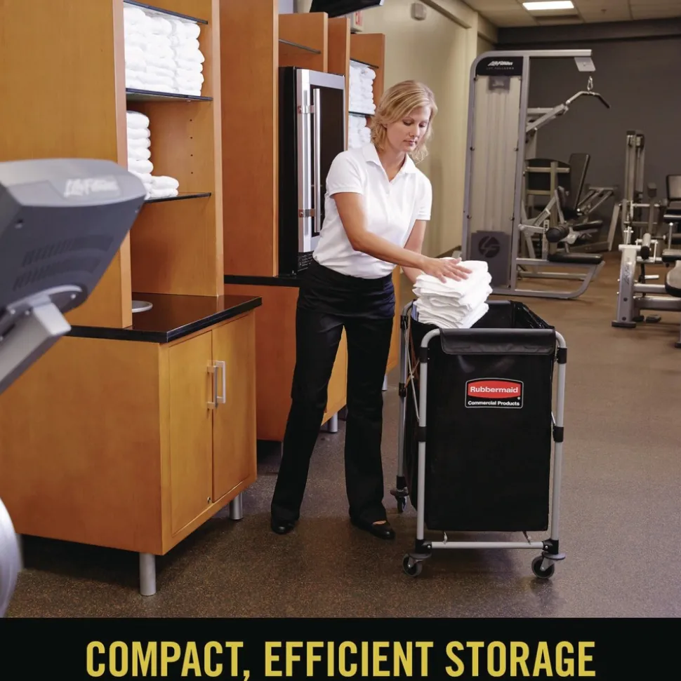 Rubbermaid Commercial 4.98 cu ft. 20.33 in. x 24.1 in. x 34 in. Collapsible X-Cart - Black/Silver