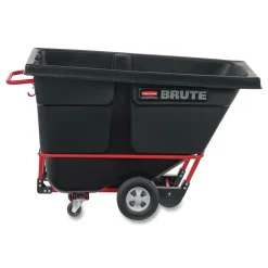 Rubbermaid Commercial 1/2 cu-yd. 850 lb. Capacity Rotomolded Rectangular Plastic Tilt Truck (Black)