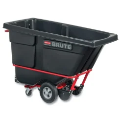 Rubbermaid Commercial 1/2 cu-yd. 850 lb. Capacity Rotomolded Rectangular Plastic Tilt Truck (Black)