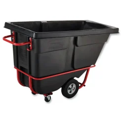 Rubbermaid Commercial 1/2 cu-yd. 850 lb. Capacity Rotomolded Rectangular Plastic Tilt Truck (Black)