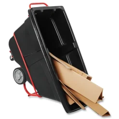 Rubbermaid Commercial 1/2 cu-yd. 850 lb. Capacity Rotomolded Rectangular Plastic Tilt Truck (Black)