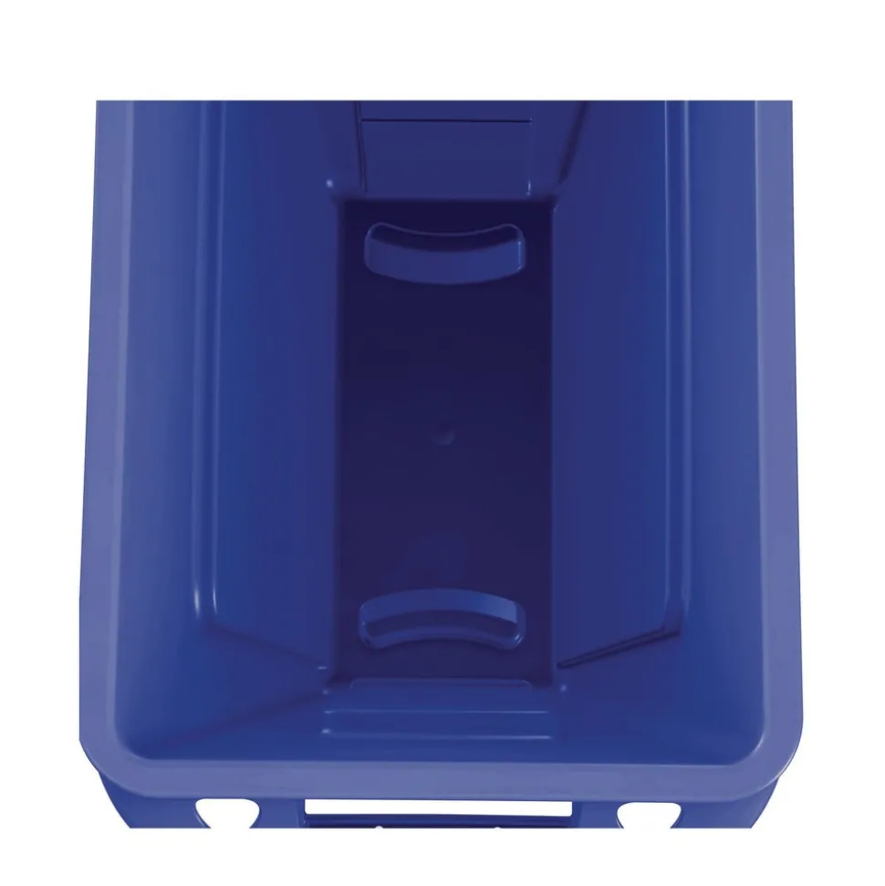 Rubbermaid Commercial 23 Gallon Slim Jim Recycling Plastic Container with Venting Channels - Blue